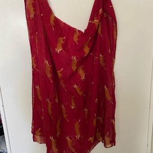 Large Red Fox Pattern Scarf